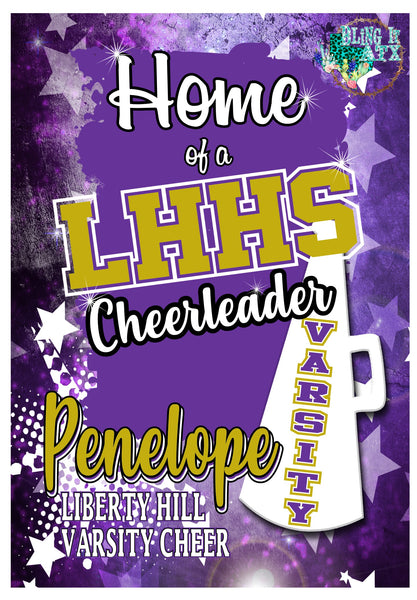 Liberty Hill HS Cheerleader Custom Garden Flag