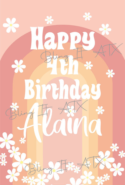 Groovy Boho birthday Garden Flag
