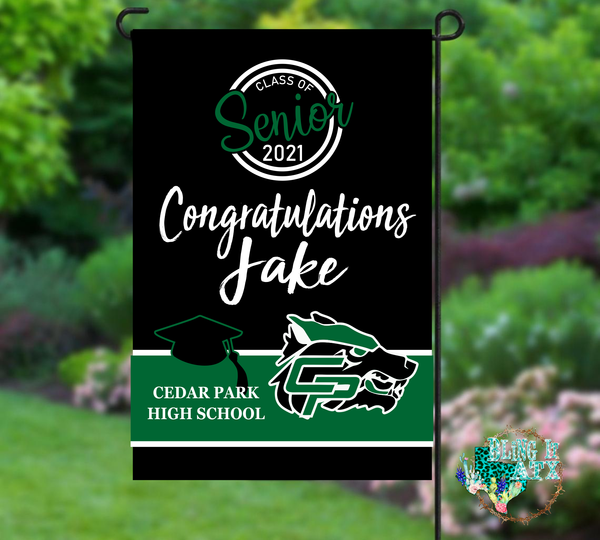 Senior Circle Photo graduation Garden Flag