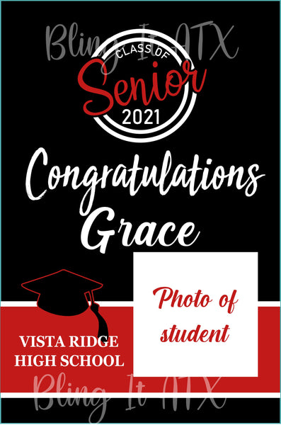 Senior Circle Graduate Garden Flag