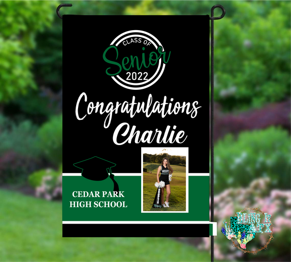 Senior Circle Photo graduation Garden Flag
