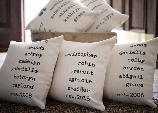 Names Pillow 15.75 X 15.75