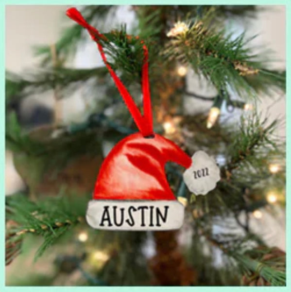 Santa Hat  Ornament personalized