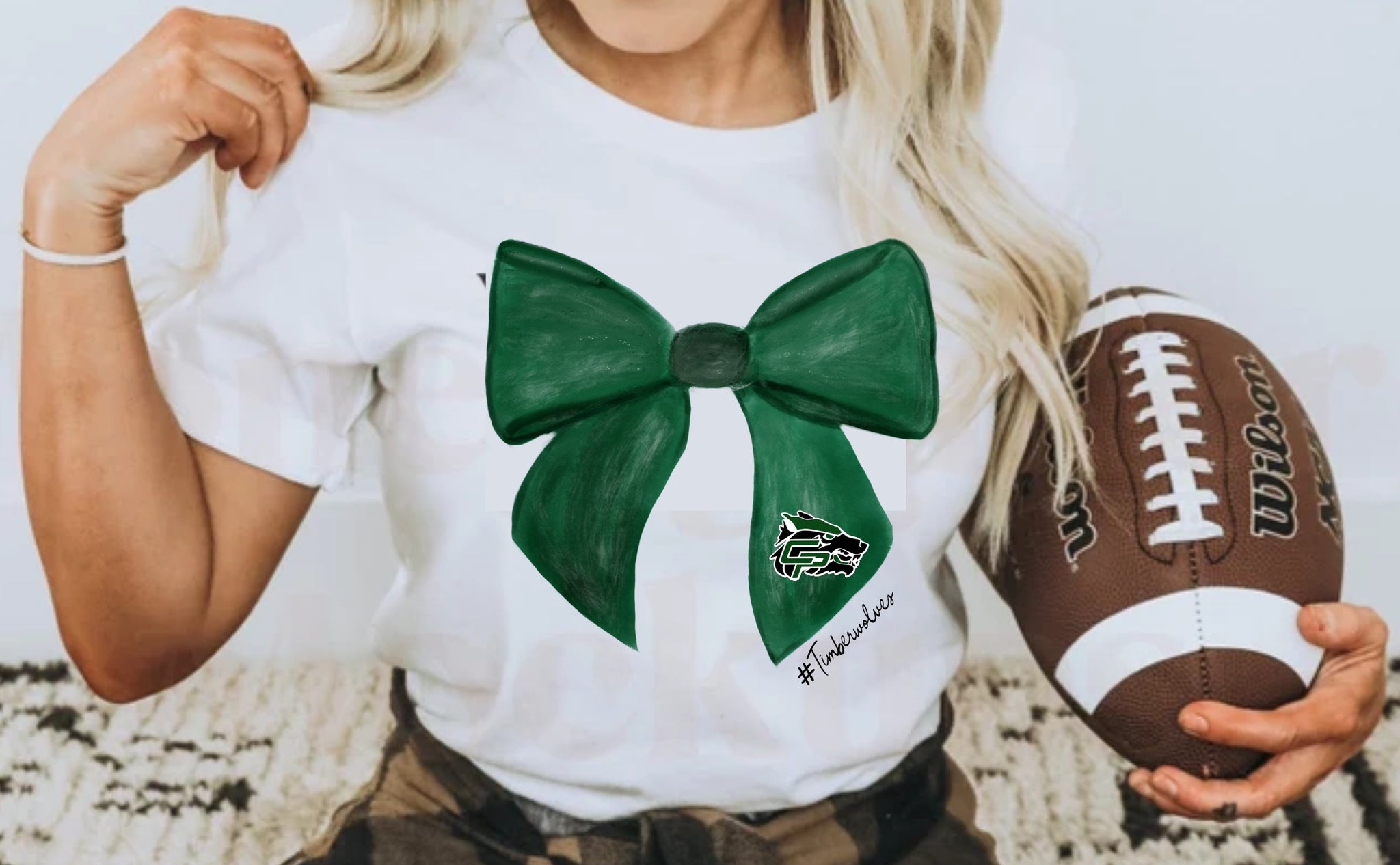 CPHS Timberwolves Watercolor Bow Tee