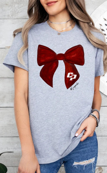 CPMS Leopards Watercolor Bow Tee