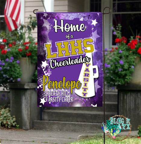 Liberty Hill HS Cheerleader Custom Garden Flag