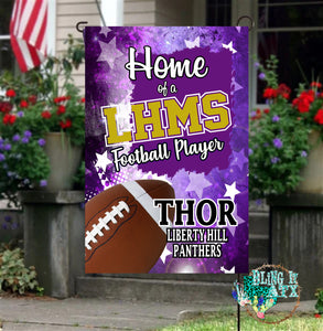 Liberty Hill Middle School Football Player Custom Garden Flag