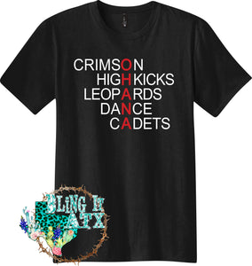 CPMS Crimson Cadets Ohana words shirt