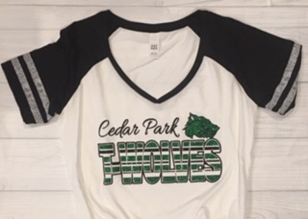 Cedar Park T-Wolves Stripe Tee