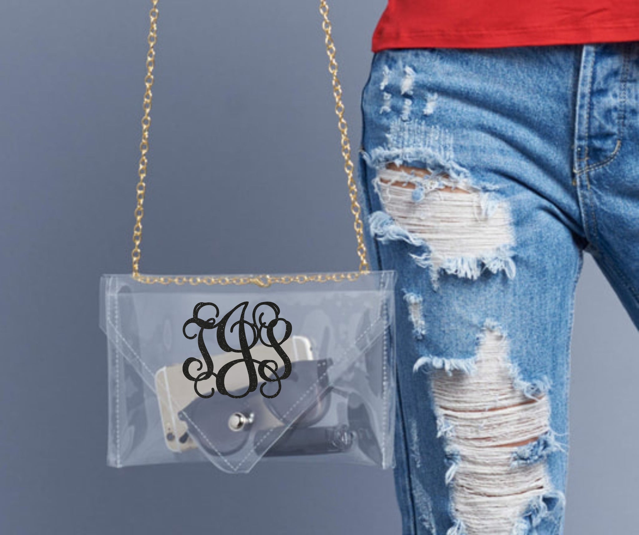 Clear purse with Monogram – Bling It ATX