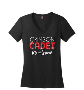 Crimson Cadet Mom Squad (Ladies VNeck)