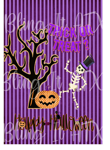 Happy Halloween Skeleton Garden Flag Digital Design