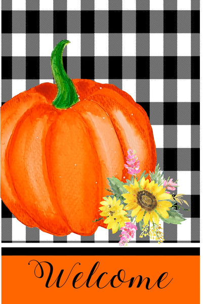 Pumpkin & Sunflower Garden Flag Digital Design