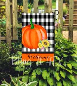 Pumpkin & Sunflower Garden Flag Digital Design