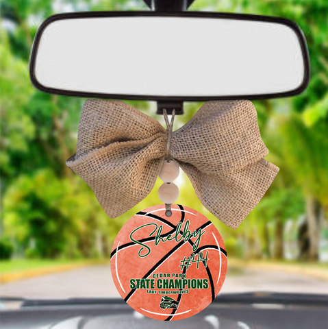 State Champions Lady Timberwolves Car Charm