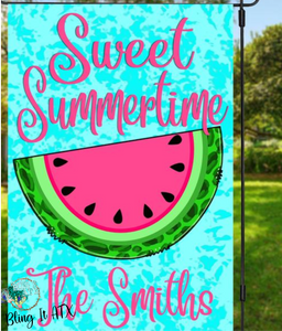 Sweet Summertime Watermelon  Garden Flag