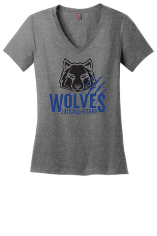 Wolves All Stars Baseball Women's V Neck Shirt