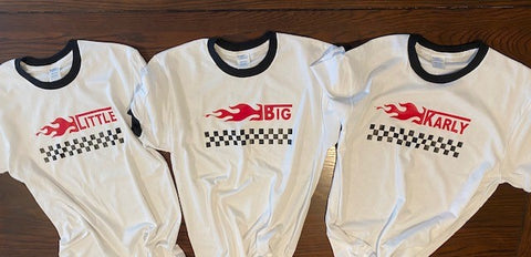 Race checkered Big Little Shirts