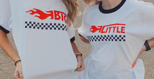 Race checkered Big Little Shirts